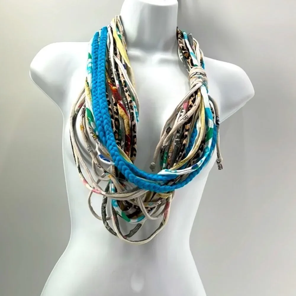 Dona Bela Shreds upcycled recycled clothing neckwear necklace scarf NEW NWT